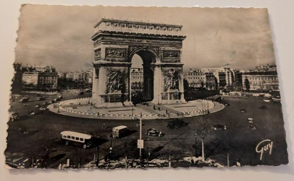 Vintage RPPC Postcard of Arc de Triomphe Paris France Scenic View 1950s Posted
